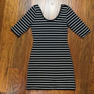 Bozzolo Bodycon Black and White Striped Dress